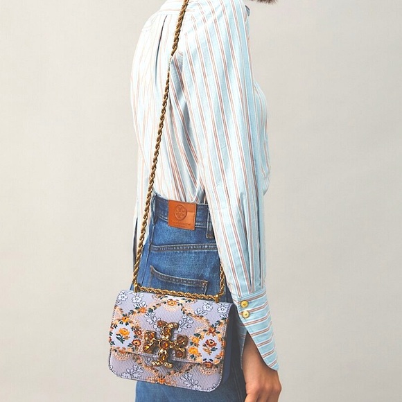 ✨Tory Burch Eleanor brocade suede embellished shoulder bag crossbody - Picture 17 of 17